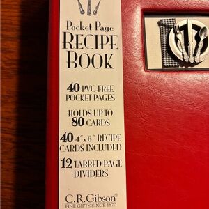 Gibson Red Kitchen Cookbook Organizer